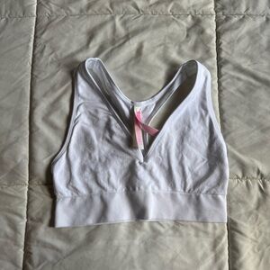 victoria’s secret pink white sports bra razor